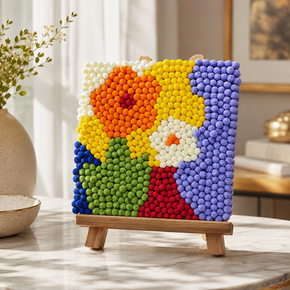 Fluffy Mosaic Pom-Pom Art Kit