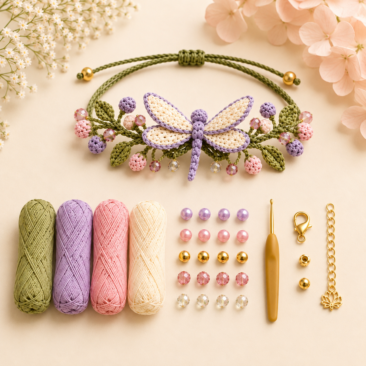 Nature’s Charm Crochet Bracelet Kit
