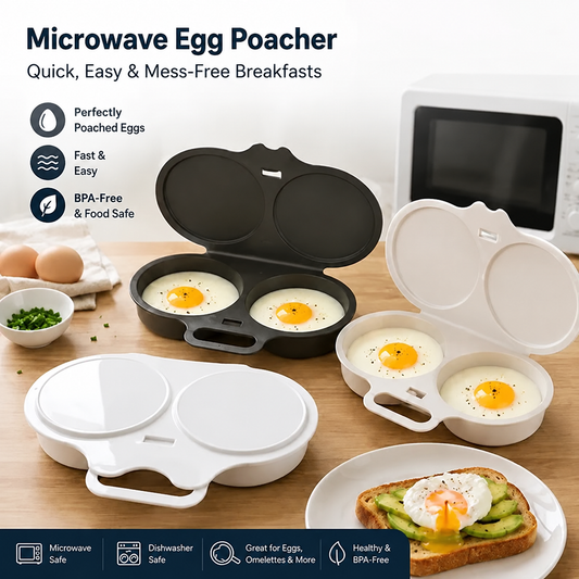 🍳 Make Breakfast Easier — Microwave Egg Poacher Makes 2 Eggs In 30 Seconds
