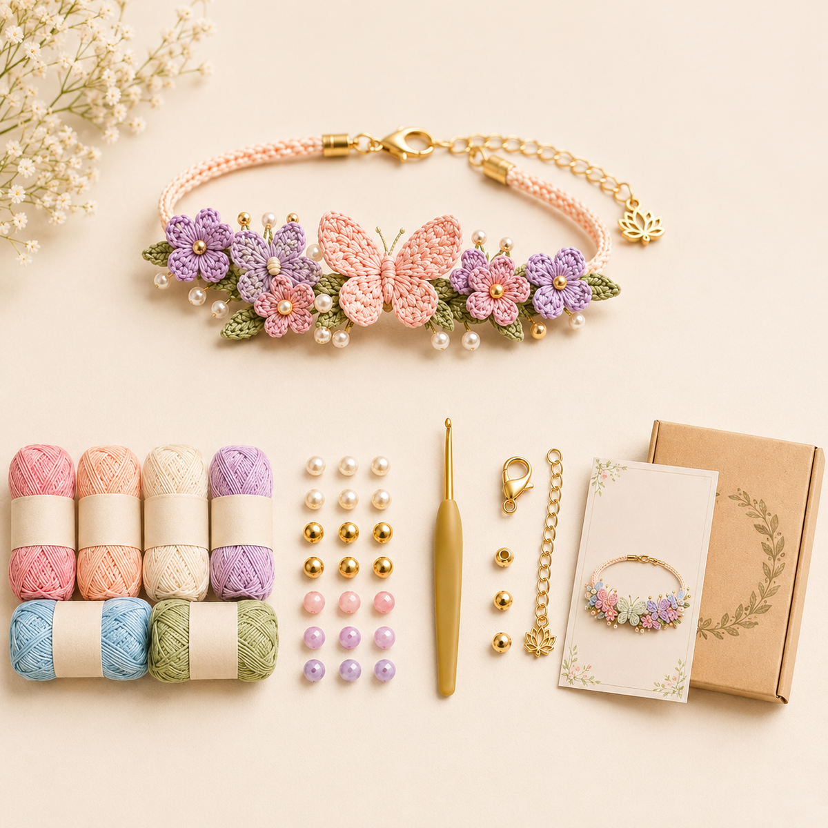 Nature’s Charm Crochet Bracelet Kit