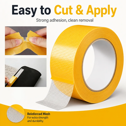 Heavy Duty Double Sided Mesh Tape - Industrial Strength Adhesive