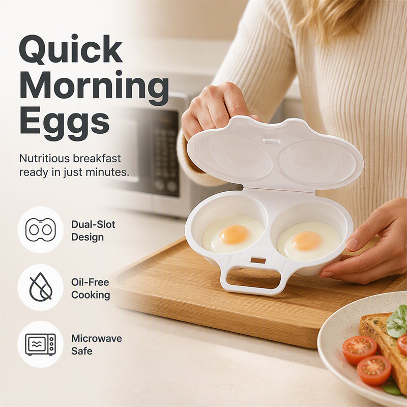 🍳 Make Breakfast Easier — Microwave Egg Poacher Makes 2 Eggs In 30 Seconds