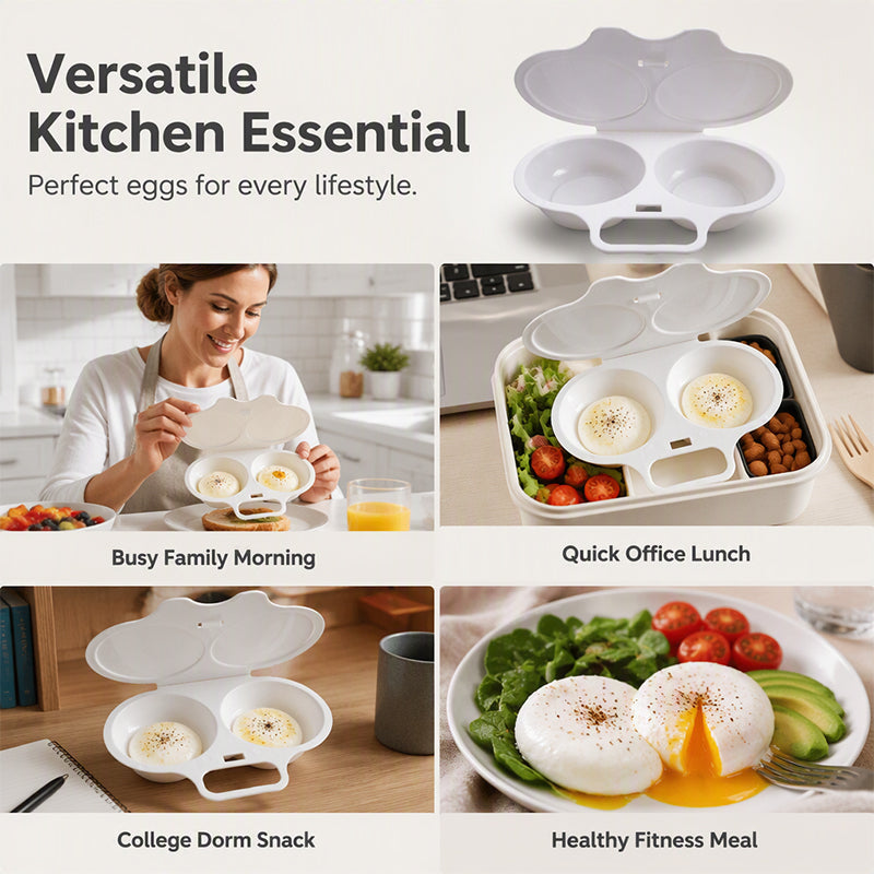 🍳 Make Breakfast Easier — Microwave Egg Poacher Makes 2 Eggs In 30 Seconds