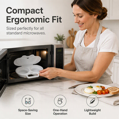 🍳 Make Breakfast Easier — Microwave Egg Poacher Makes 2 Eggs In 30 Seconds